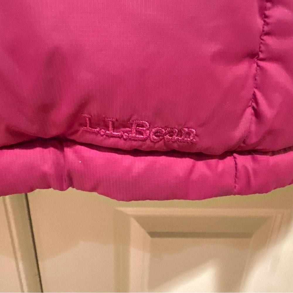 L.L.Bean Women’s Goose Down Long Puffer Coat Size M Pink Hooded Winter Jacket - Picture 3 of 7